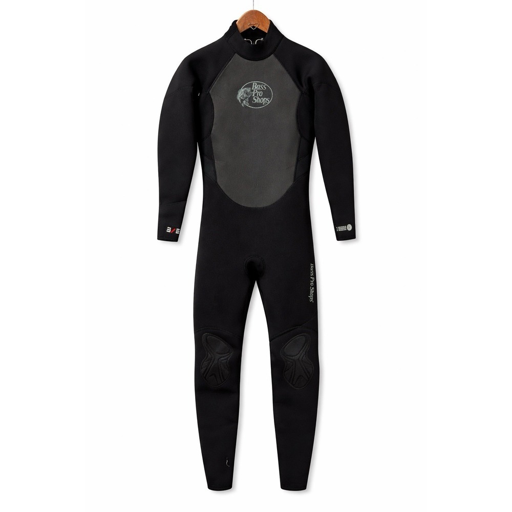 Bass Pro Shops Mens Full Wetsuit XL 3/2mm Neoprene Aquatic Flex Surf Dive Black